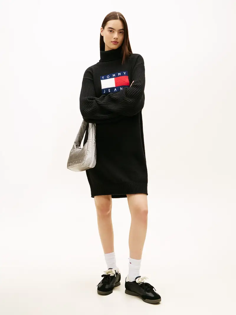 Abito in maglia navy / rosso / nero / bianco miniatura 2