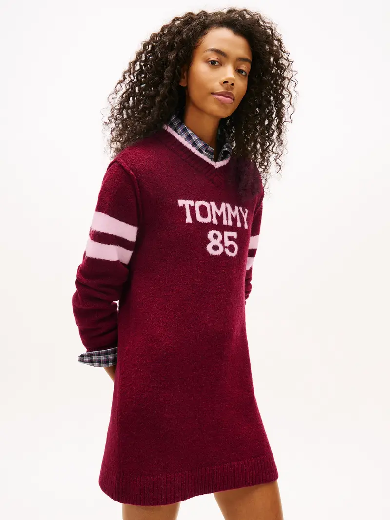 Abito in maglia orchidea / bacca miniatura 3