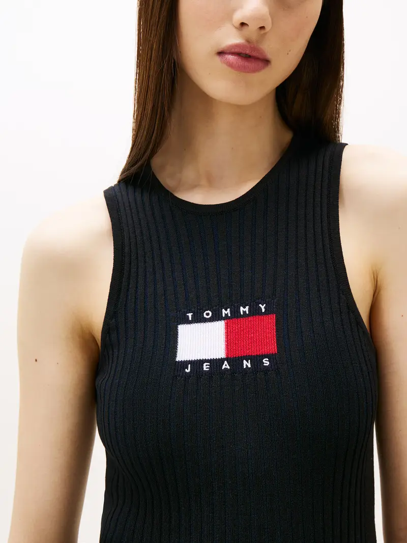 Abito in maglia rosso / nero / bianco miniatura 3