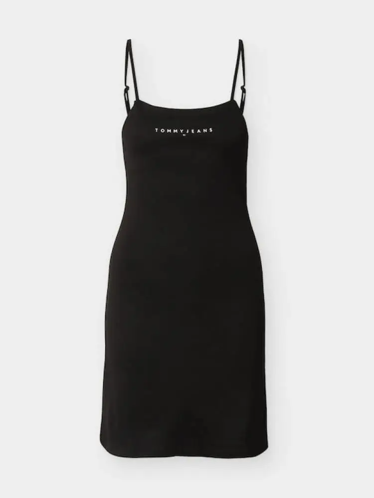 abito nero donna logo lettering miniatura 2