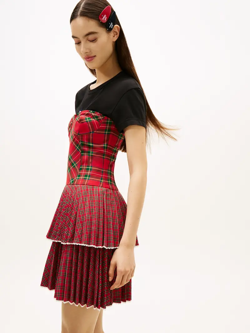 Abito 'TARTAN' giallo / verde / rosso / bianco miniatura 2