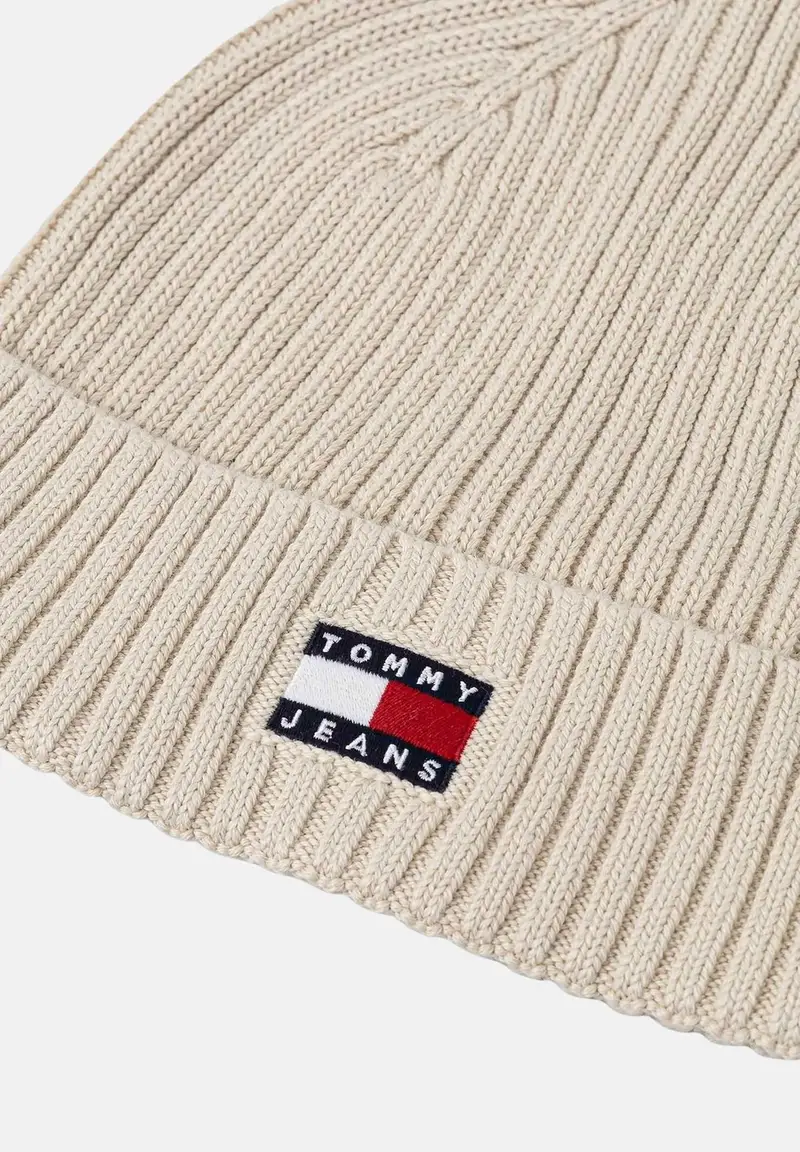 Berretto beige da donna con logo miniatura 2