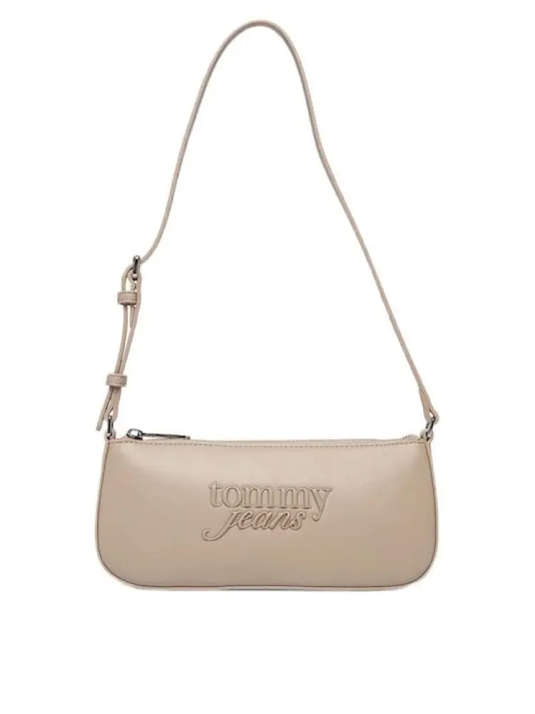 borsa beige donna logo lettering