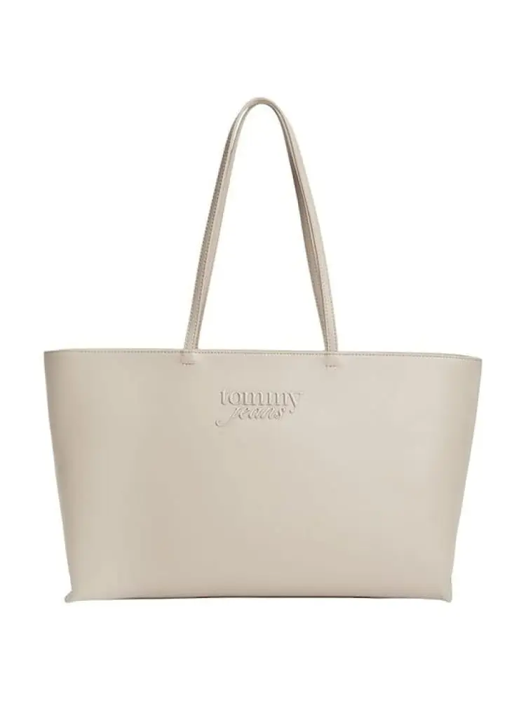 borsa beige donna logo lettering