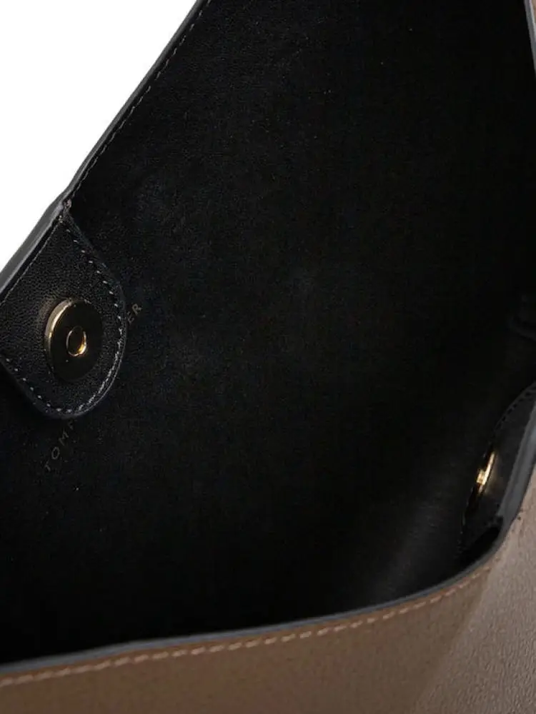 borsa marrone donna mini logo oro miniatura 2