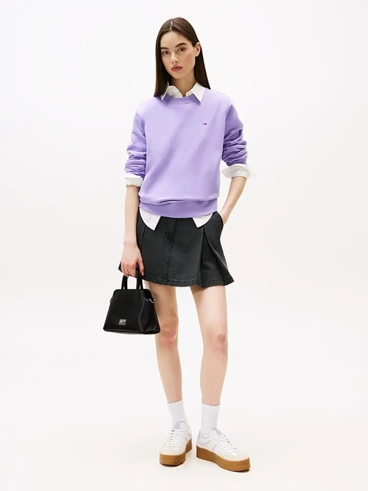 borsa nera donna in ecopelle liscia con tracolla logo sul davanti miniatura 3