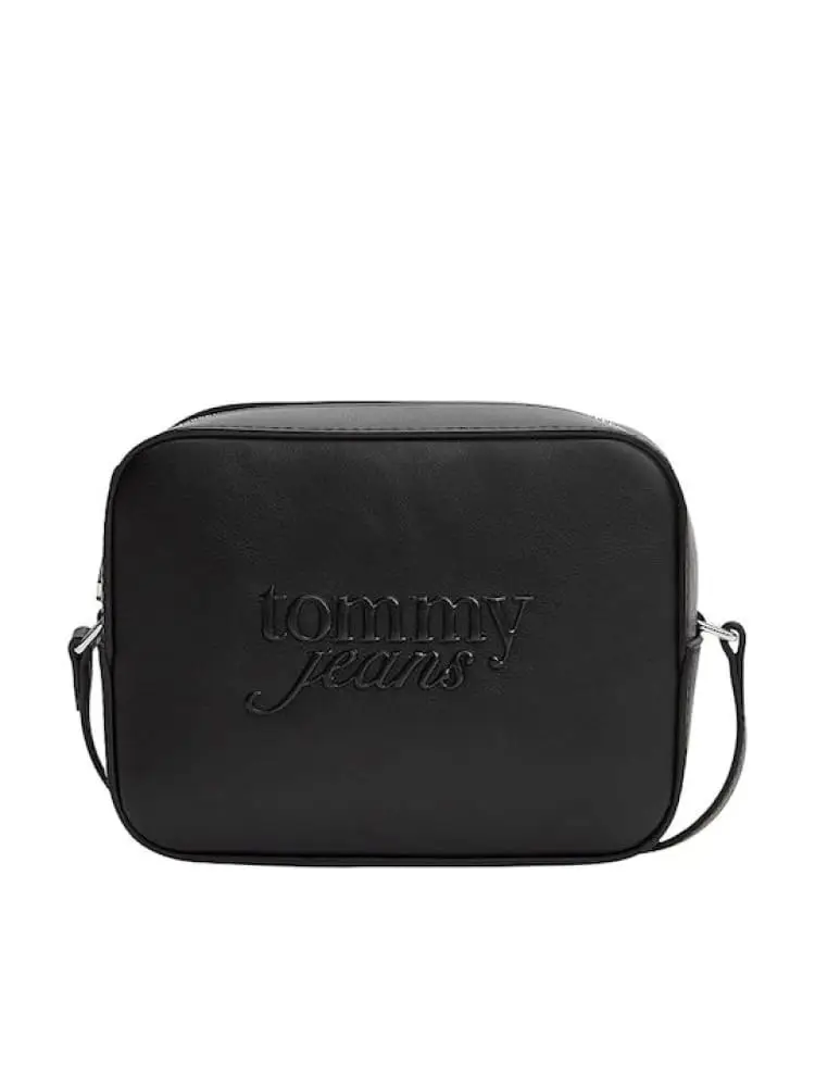 borsa nera donna logo lettering
