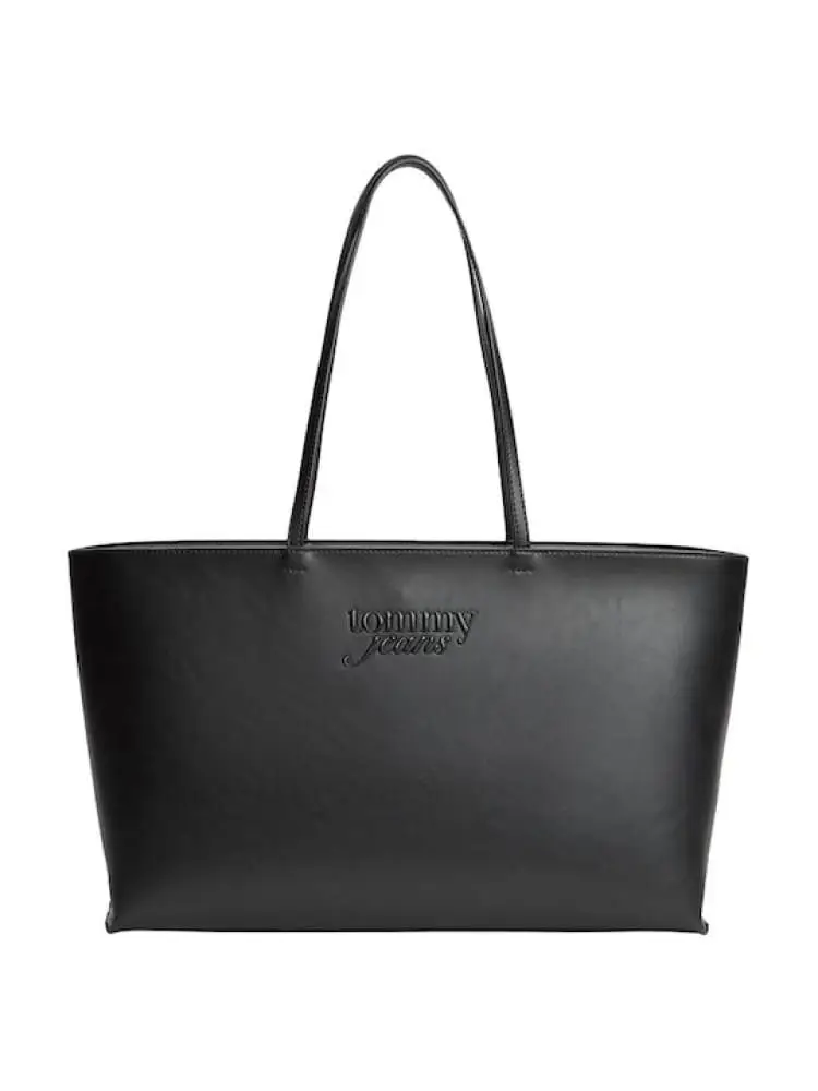 borsa nera donna logo lettering