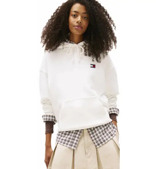 Boxy Badge W - felpa con cappuccio - donna White