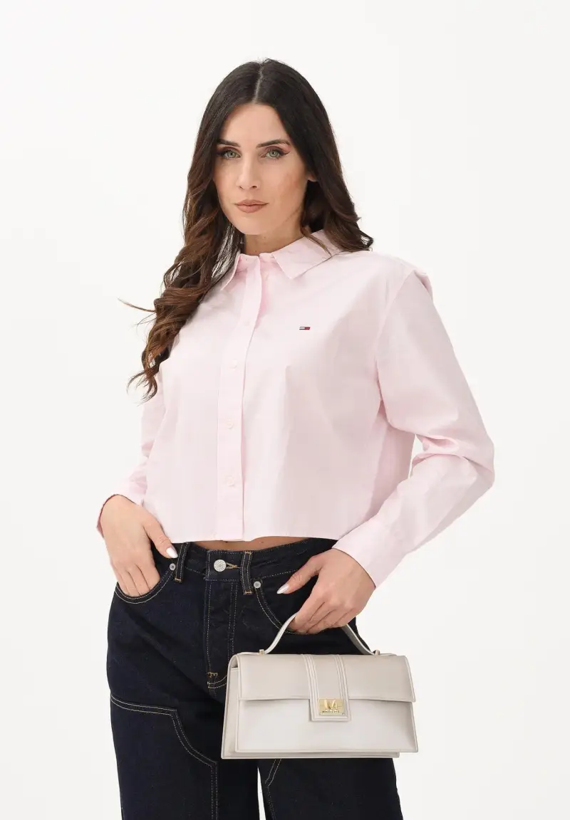 Camicia a manica lunga rosa da donna miniatura 2