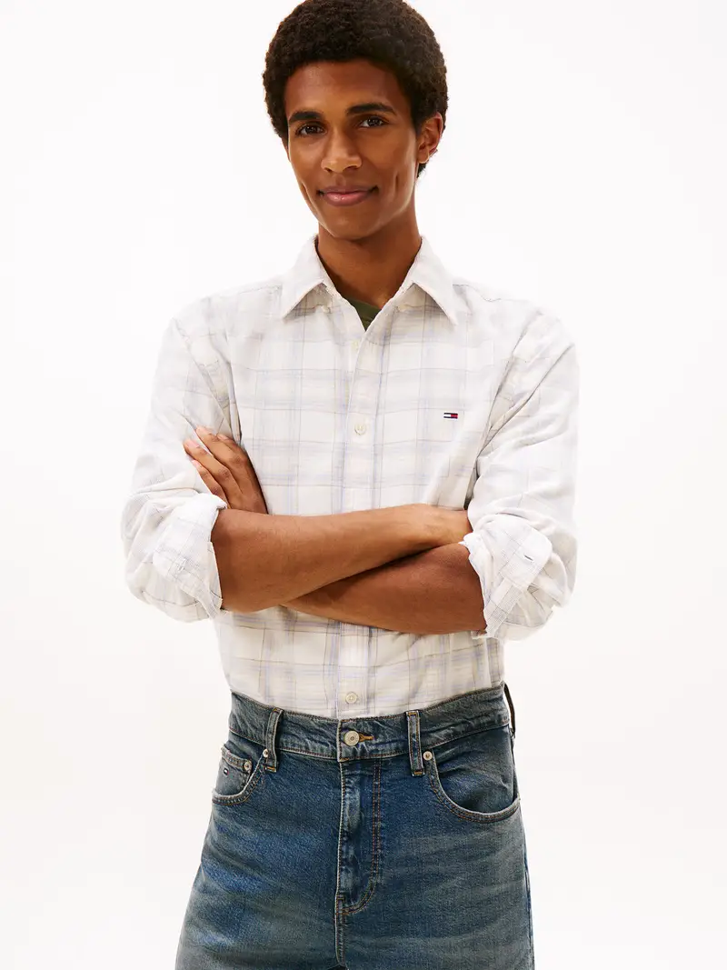 Camicia beige / blu pastello / bianco miniatura 2