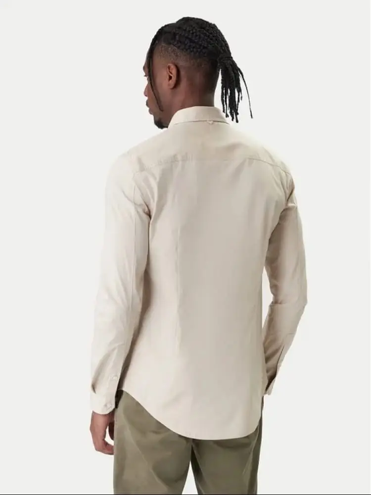 camicia beige uomo mini logo miniatura 2