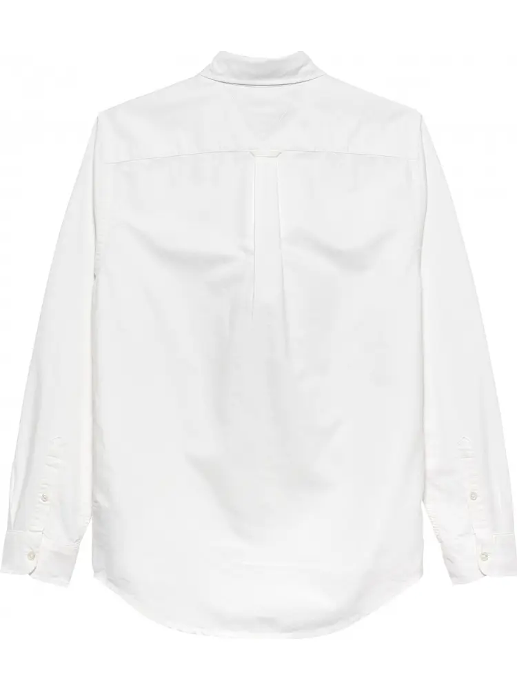 camicia bianca uomo in cotone mini logo sul petto miniatura 2