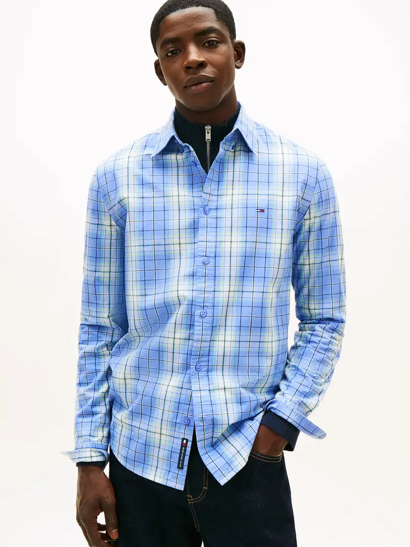 Camicia blu chiaro / verde chiaro / verde scuro miniatura 2