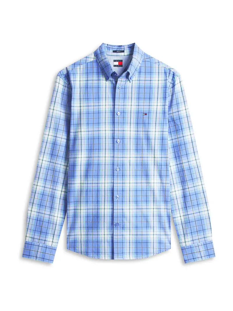 Camicia blu chiaro / verde chiaro / verde scuro