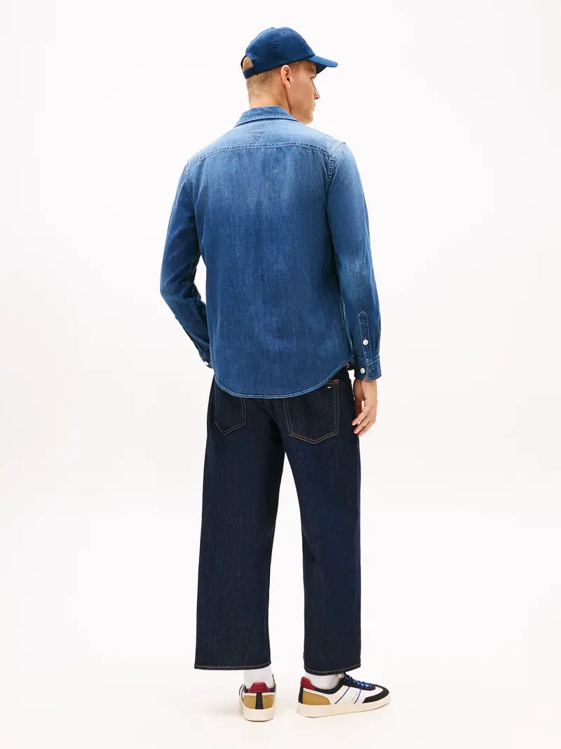 Camicia blu denim miniatura 3