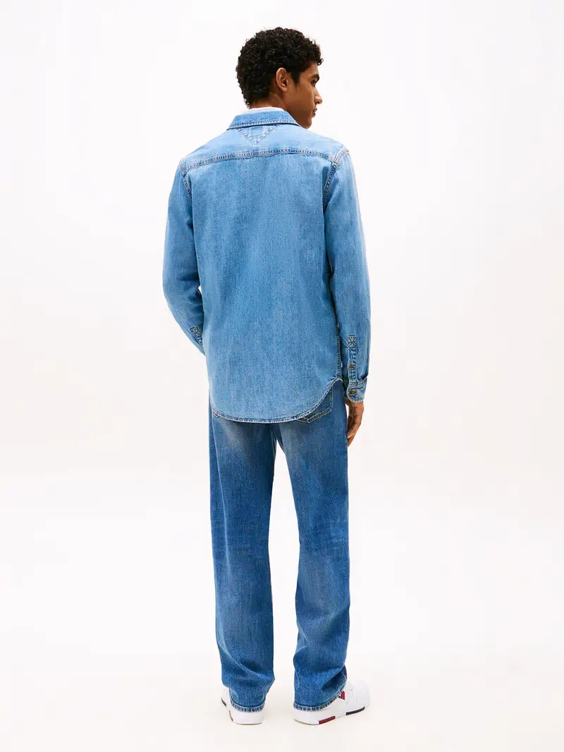 Camicia blu denim miniatura 3