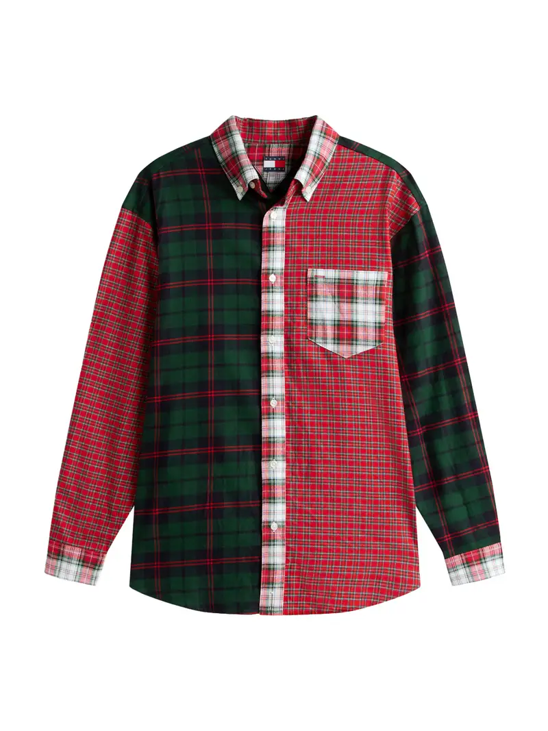 Camicia blu scuro / verde scuro / rosso acceso / bianco