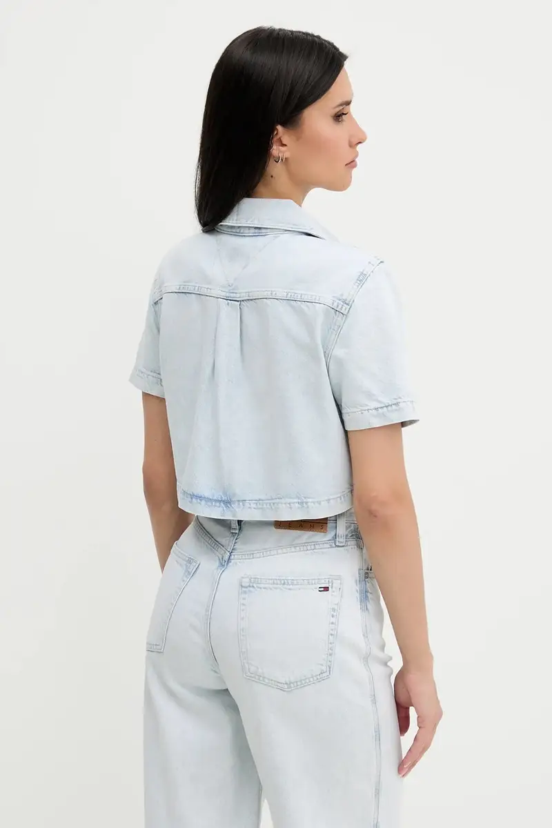 camicia con cotone colore blu DW0DW21072 miniatura 3