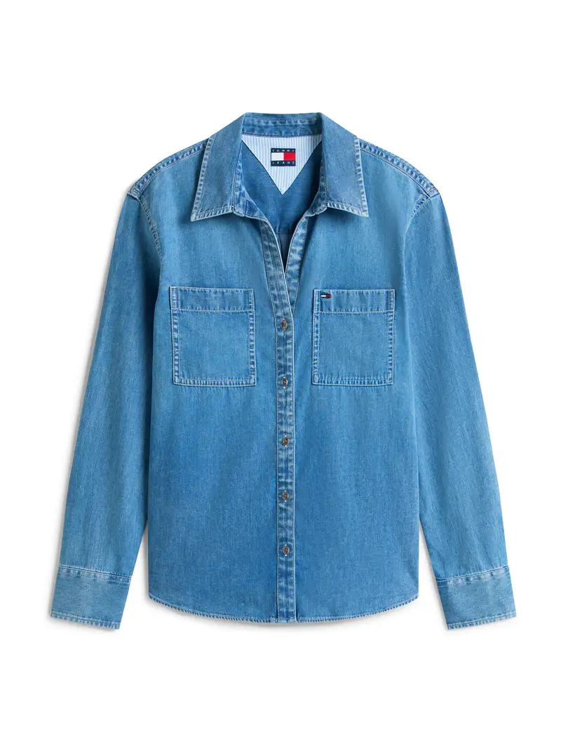 Camicia da donna blu denim