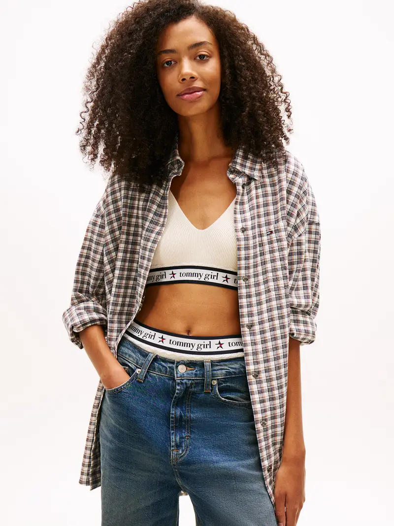 Camicia da donna crema / marrone chiaro / grigio scuro / rosso scuro miniatura 2