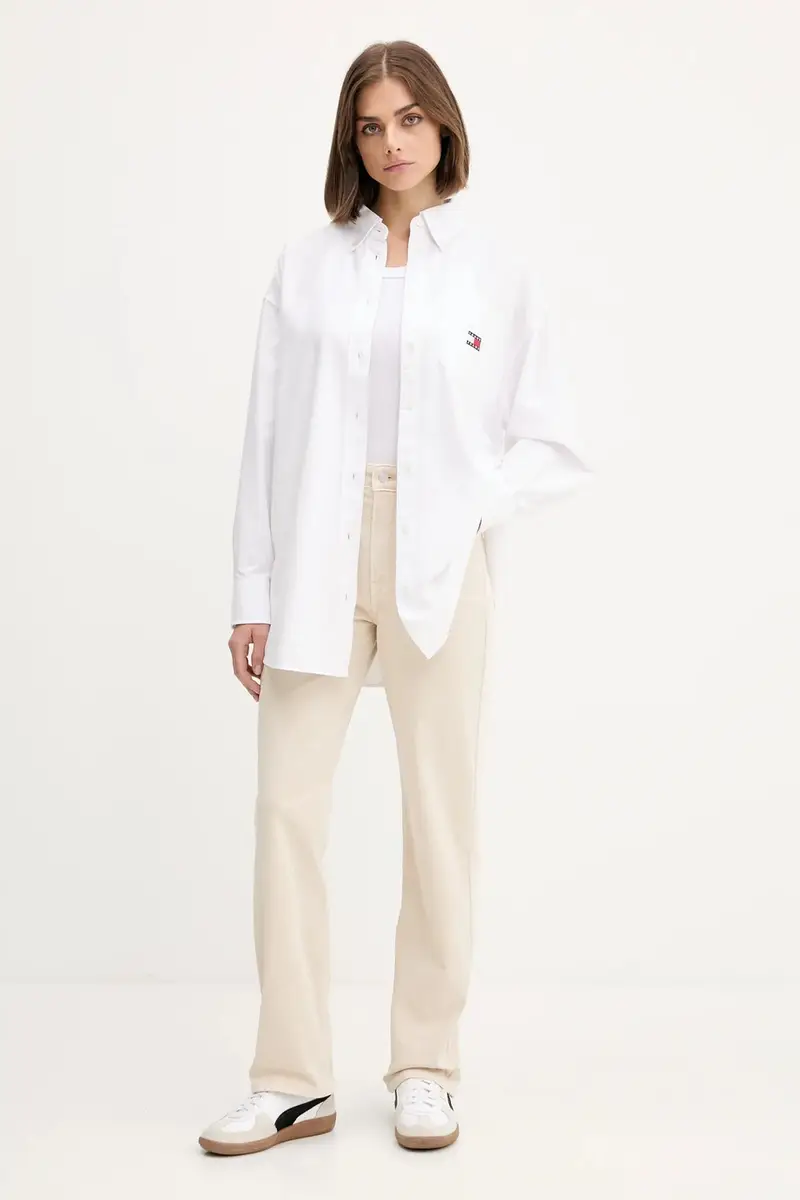 camicia donna colore bianco DW0DW20988 miniatura 2