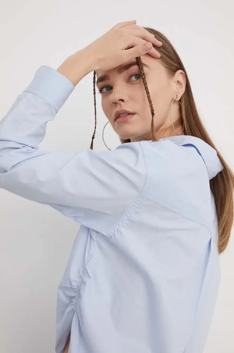 camicia donna colore blu DW0DW17520 miniatura 4