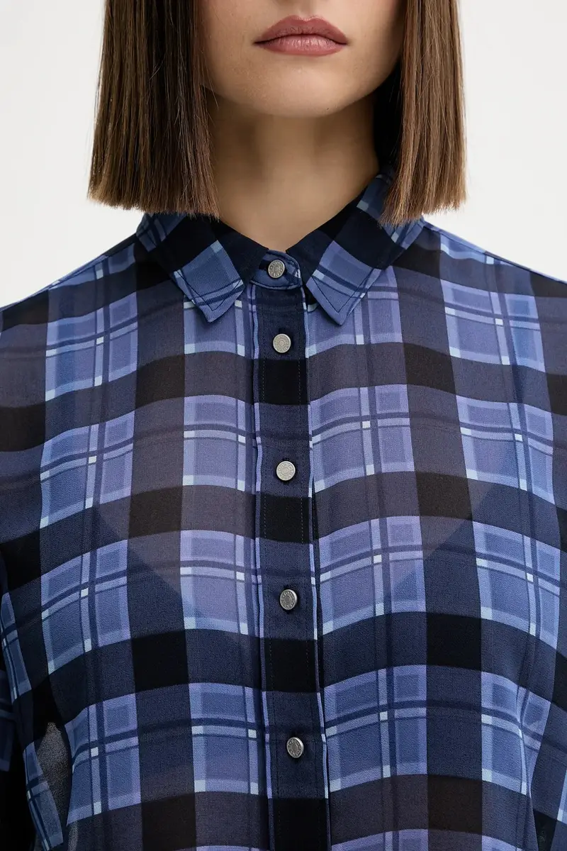 camicia donna colore blu navy DW0DW21452 miniatura 4