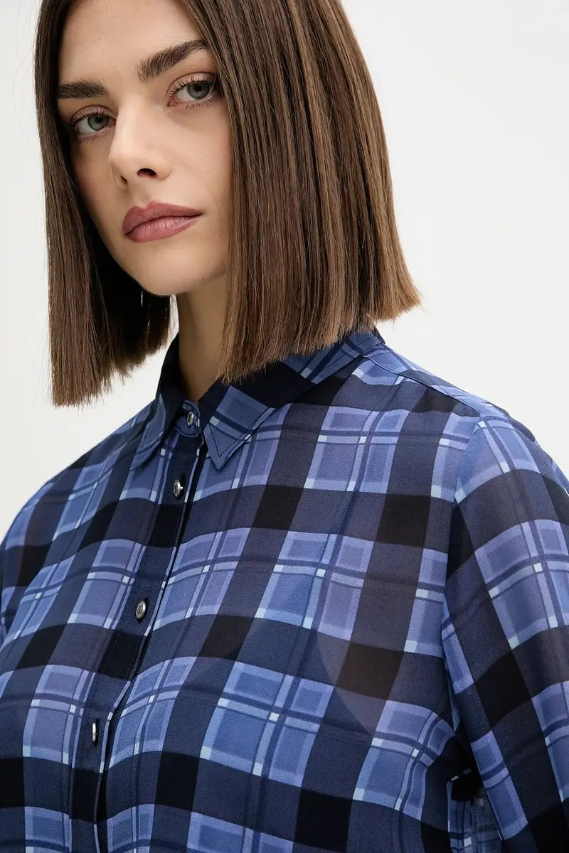 camicia donna colore blu navy DW0DW21452 miniatura 5