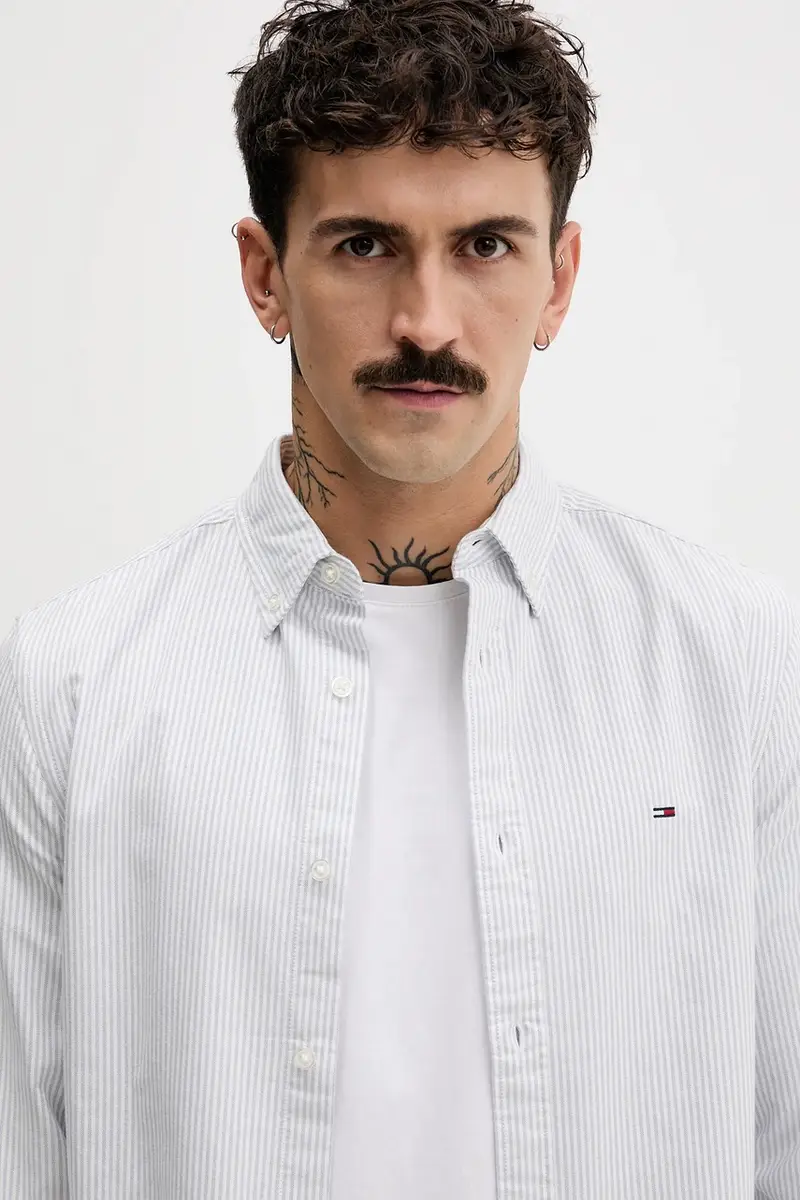 camicia in cotone Blu miniatura 4