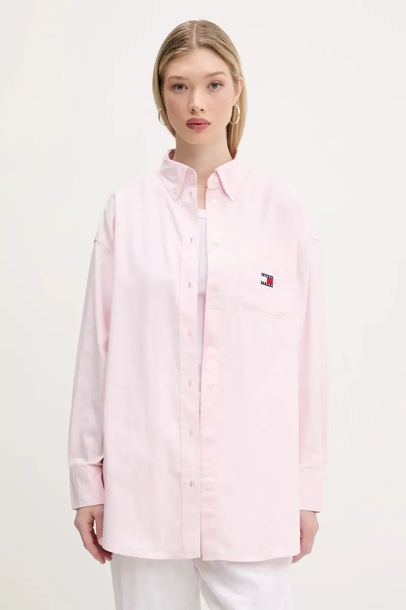 camicia in cotone colore rosa DW0DW20289