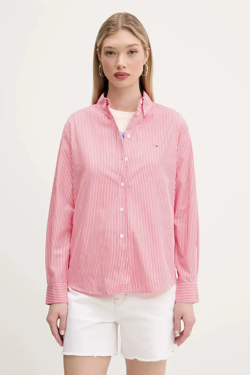 camicia in cotone colore rosa DW0DW20290