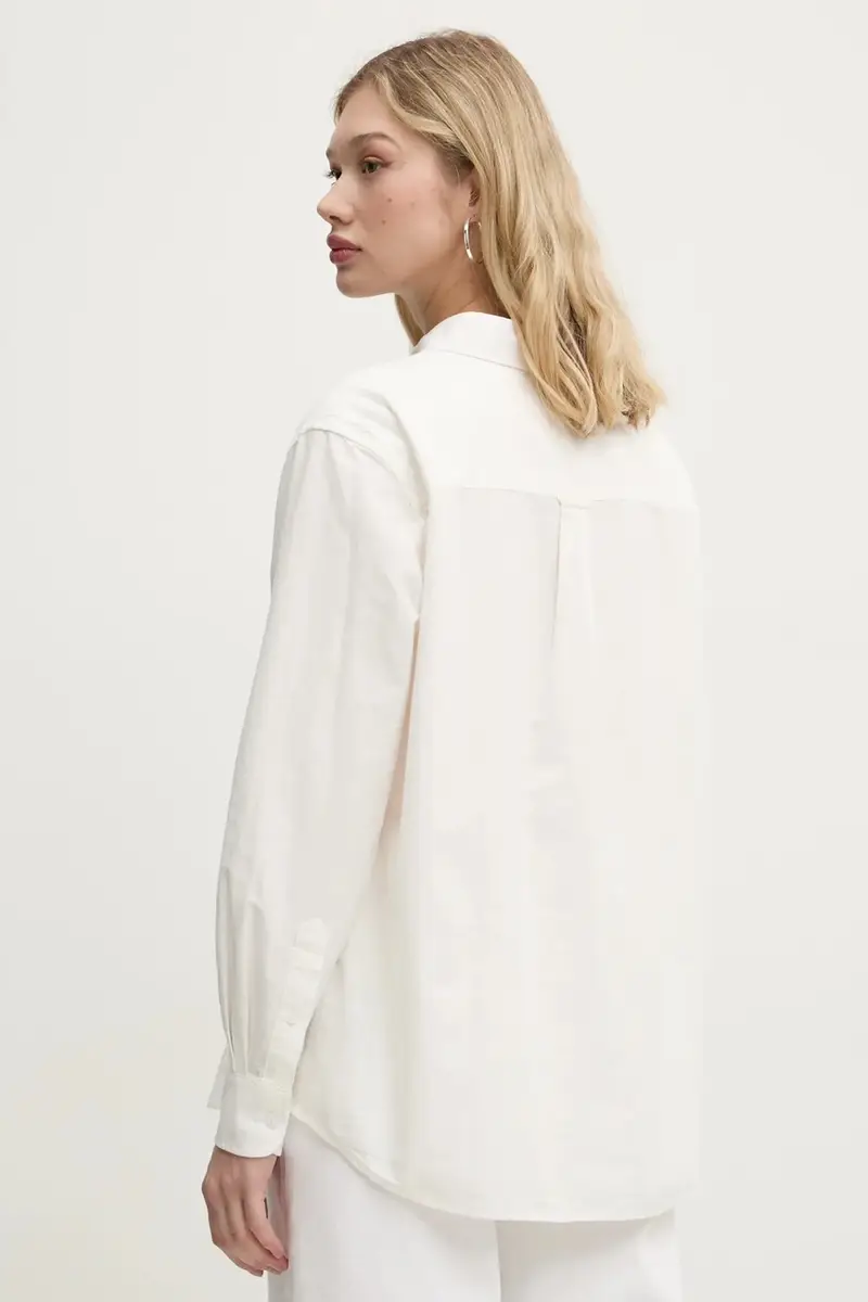 camicia in cotone donna colore beige DW0DW19358 miniatura 3