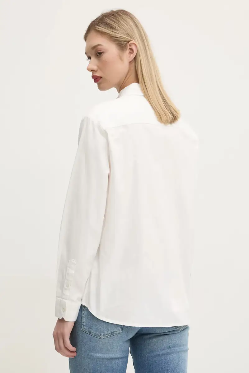 camicia in cotone donna colore beige DW0DW19890 miniatura 3