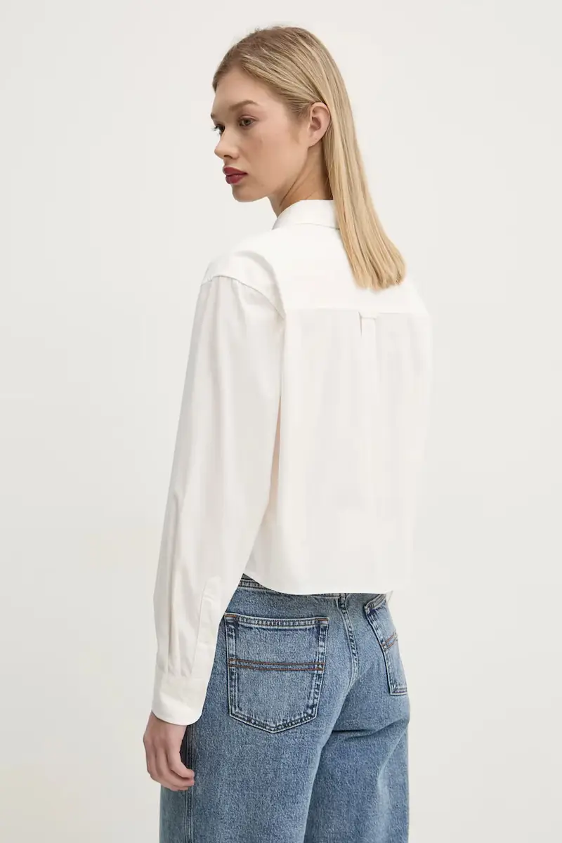 camicia in cotone donna colore bianco DW0DW19354 miniatura 3