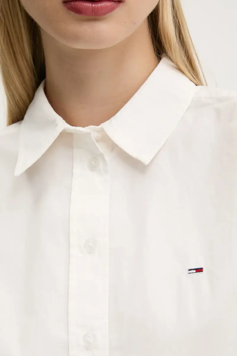 camicia in cotone donna colore bianco DW0DW19354 miniatura 5