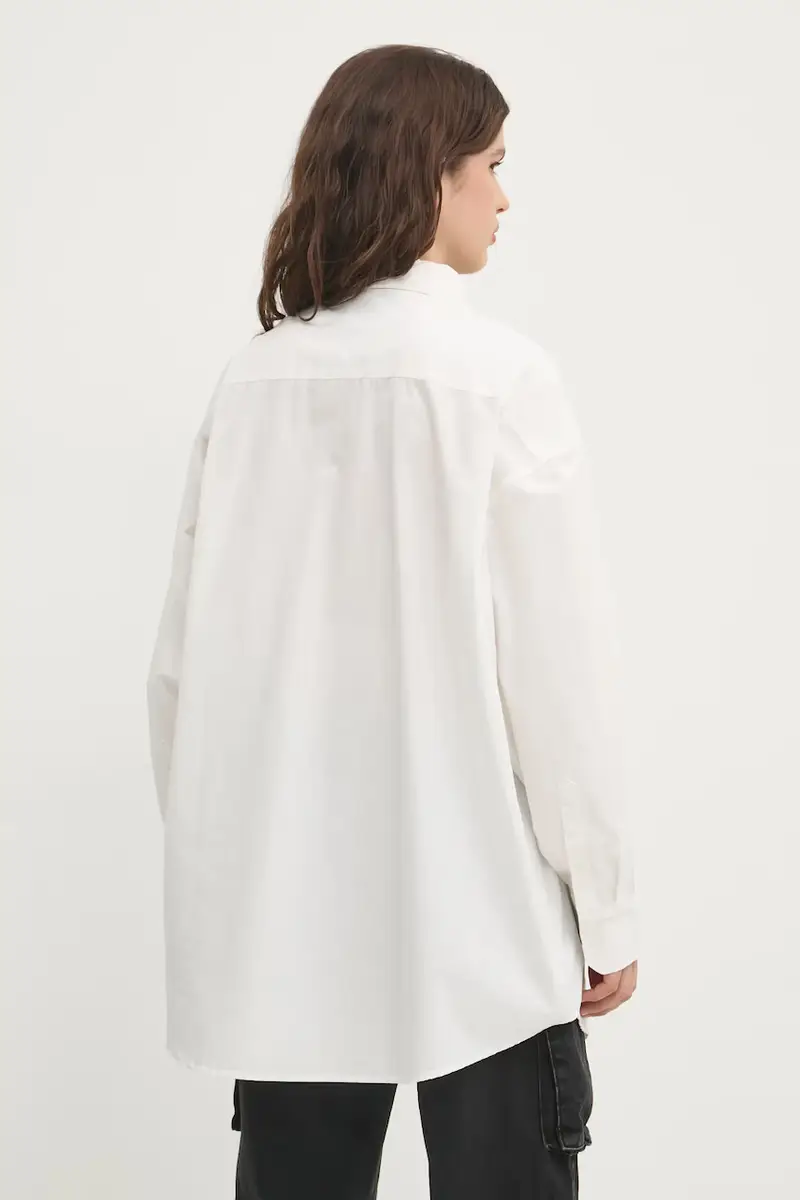 camicia in cotone donna colore bianco DW0DW19357 miniatura 3