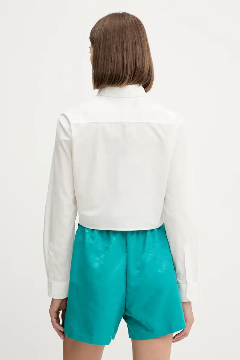 camicia in cotone donna colore bianco DW0DW21400 miniatura 3