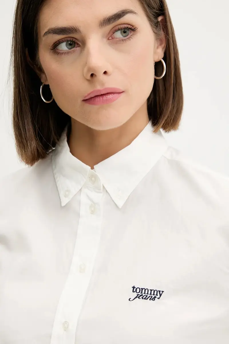 camicia in cotone donna colore bianco DW0DW21400 miniatura 4