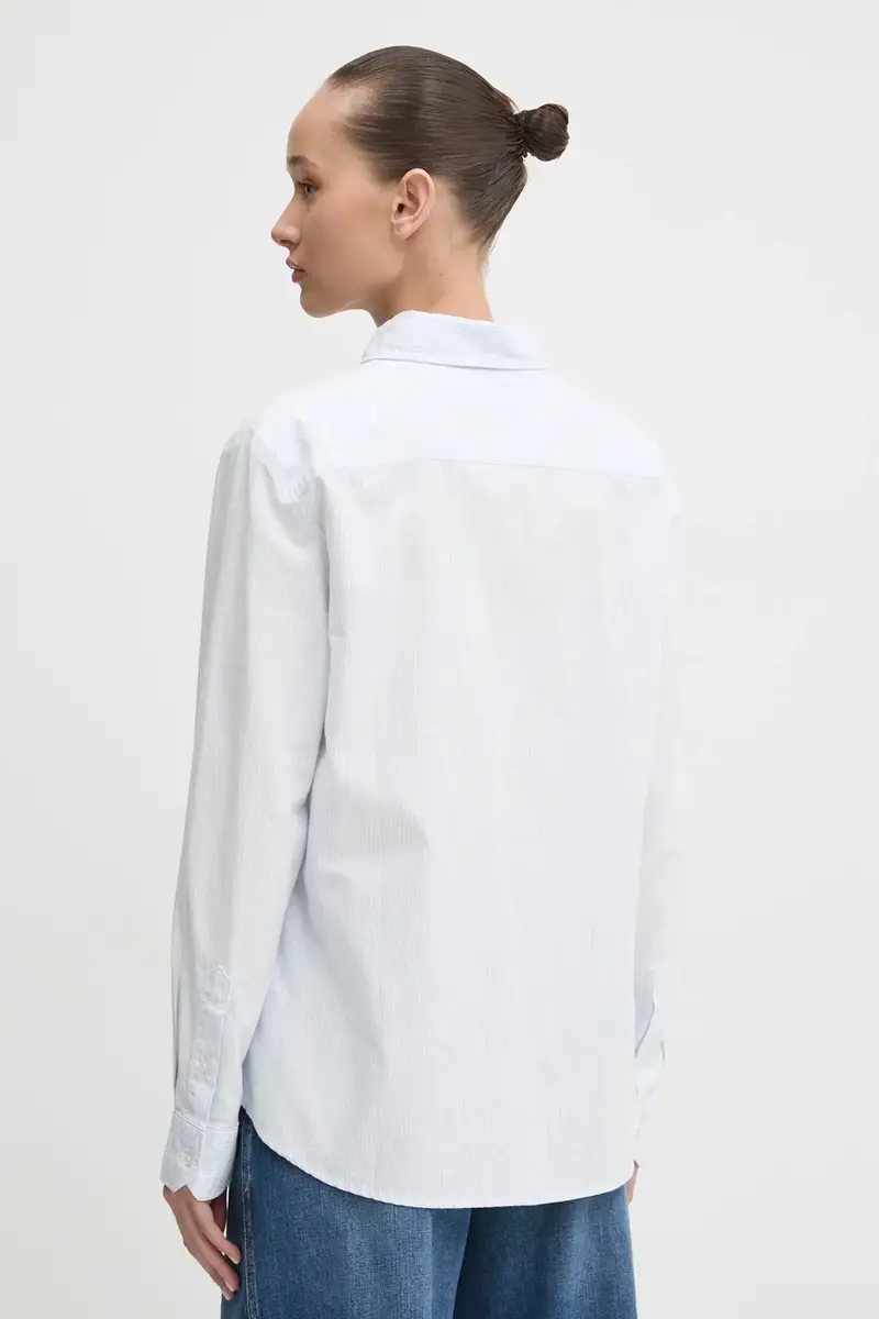 camicia in cotone donna colore blu DW0DW19890 miniatura 3