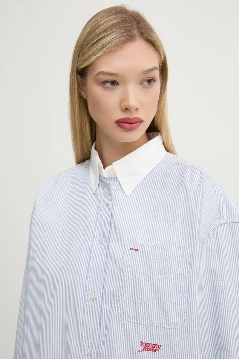 camicia in cotone donna colore blu DW0DW20209 miniatura 5