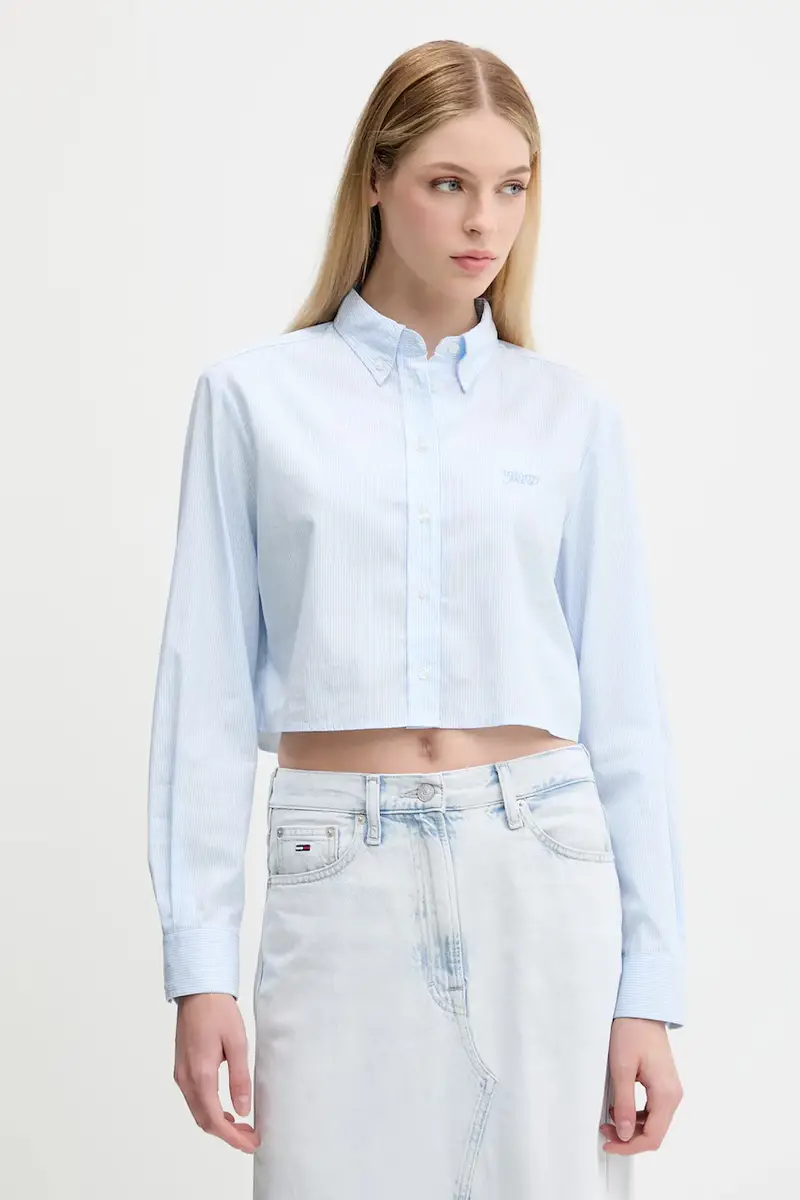 camicia in cotone donna colore blu DW0DW21400