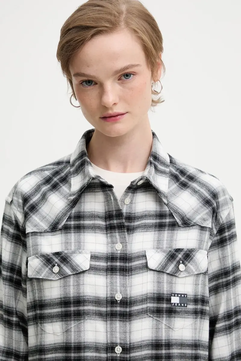 camicia in cotone donna colore nero DW0DW21456 miniatura 4