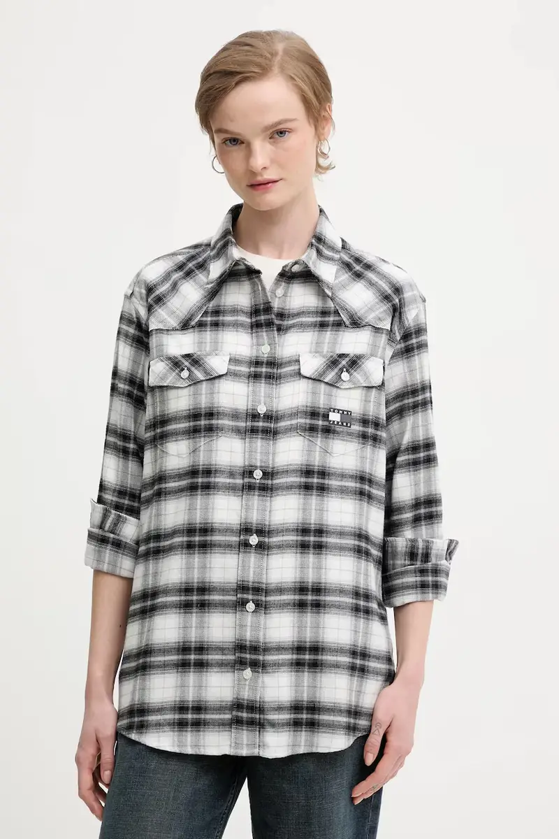 camicia in cotone donna colore nero DW0DW21456