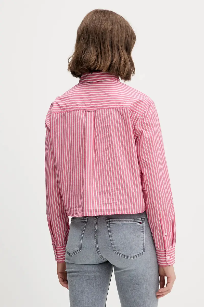 camicia in cotone donna colore rosso DW0DW21453 Rosa miniatura 3