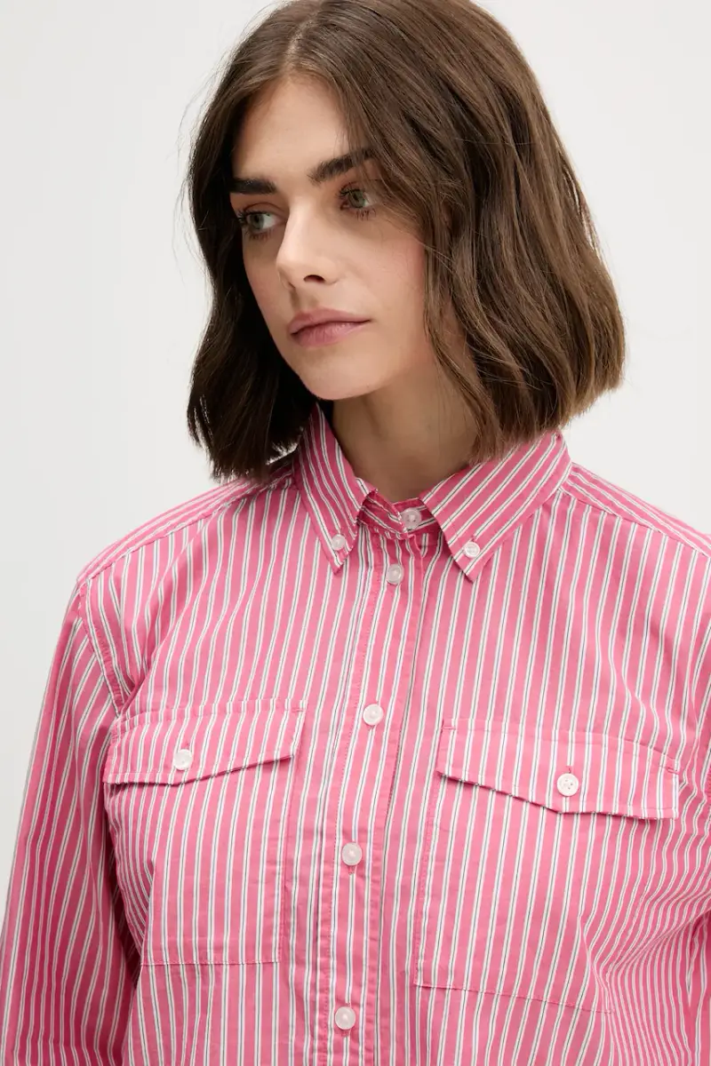 camicia in cotone donna colore rosso DW0DW21453 Rosa miniatura 4