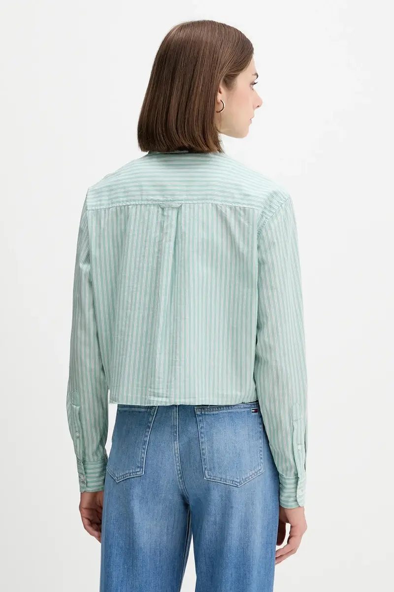 camicia in cotone donna colore verde DW0DW21453 miniatura 3