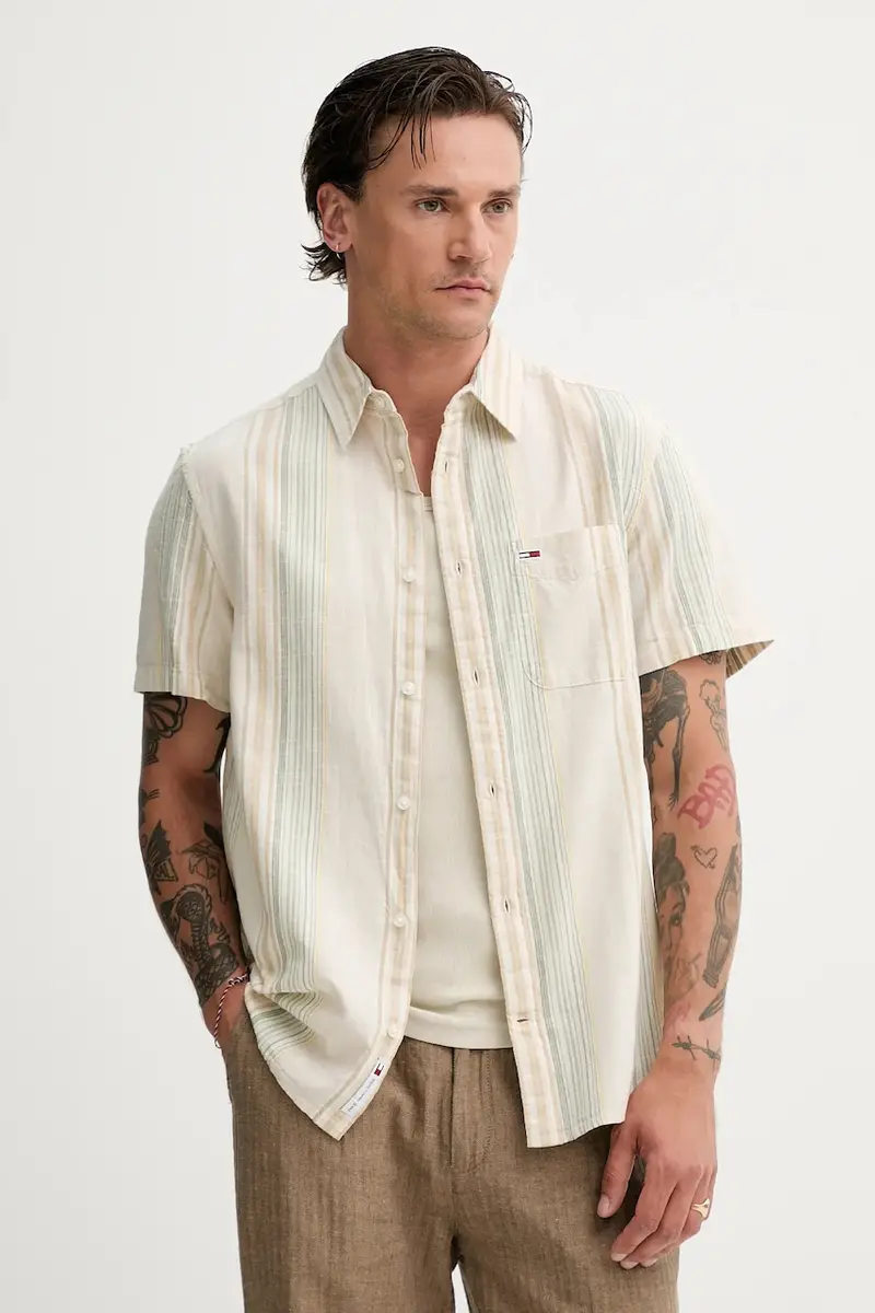 camicia in cotone uomo colore beige DM0DM21302