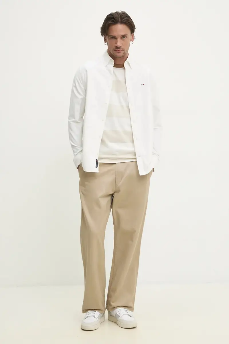 camicia in cotone uomo colore bianco DM0DM21298 miniatura 2