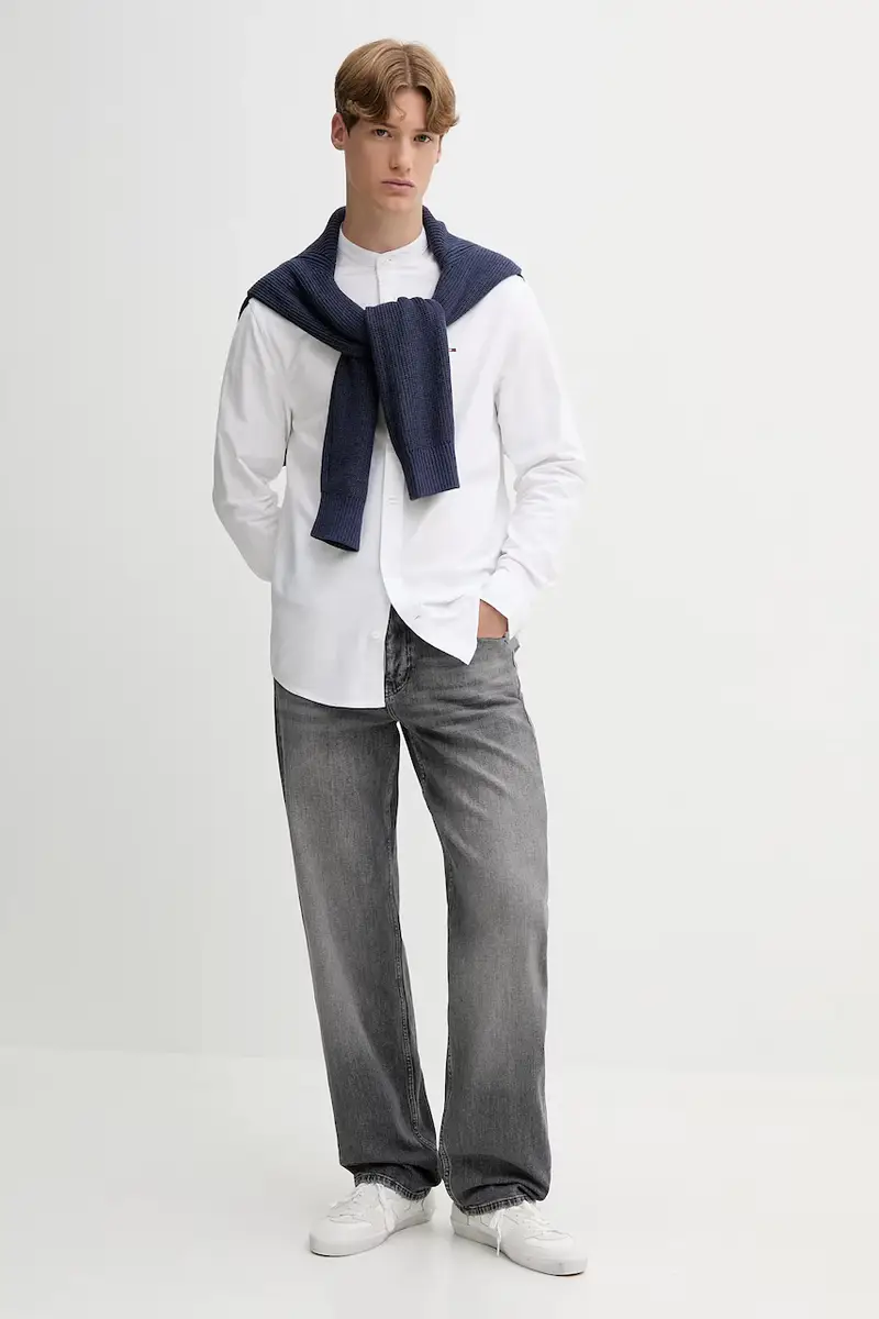 camicia in cotone uomo colore bianco DM0DM21690 miniatura 2